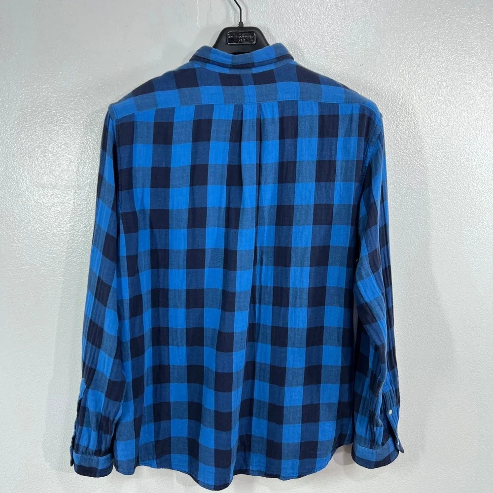 Polo Ralph‎ Lauren Double Faced Shirt XXL Checked Plaid Reversible Interior Blue